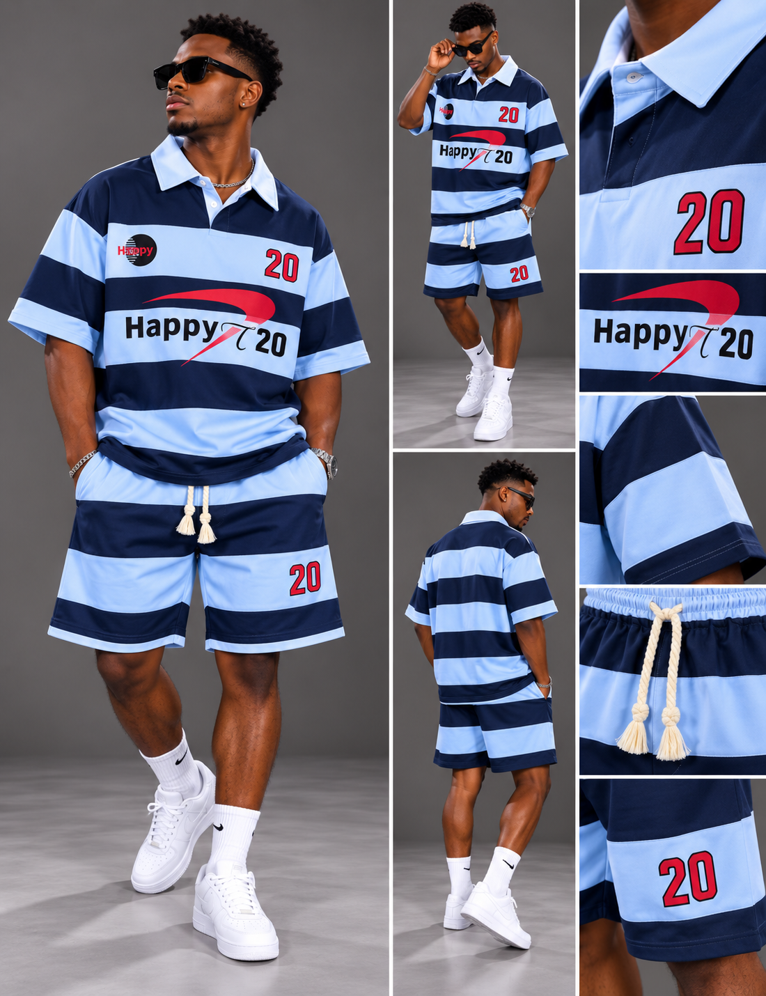 Ensemble Homme 2 Pièces Polo Rayé & Short – Style Urbain Tendance
