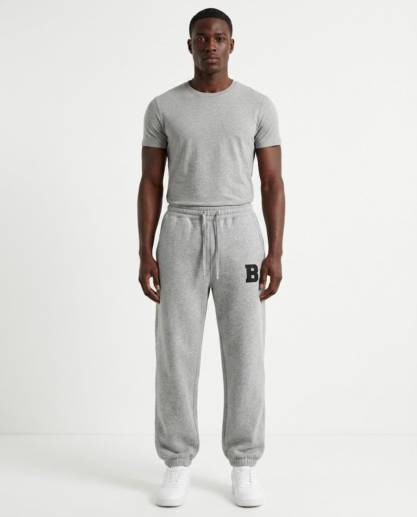 Jogging homme molleton noir à lettre imprimée, Tendressa