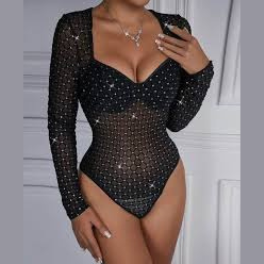 Élégance Cristalline : Le Body Glamour à Strass