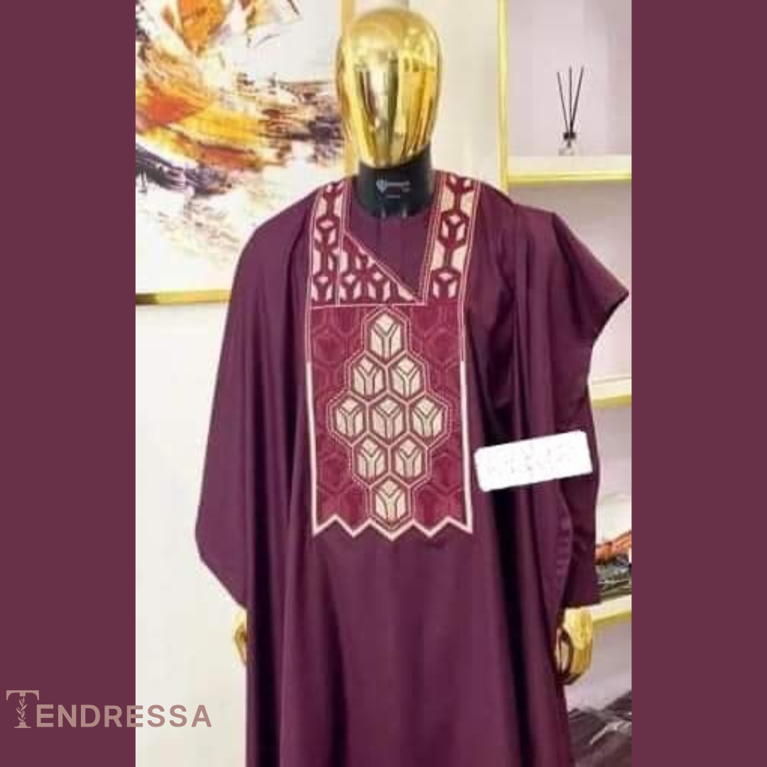 Tunique 3 Pièces Homme – Boubou Brodé, Chemise & Pantalon | Élégance Suprême