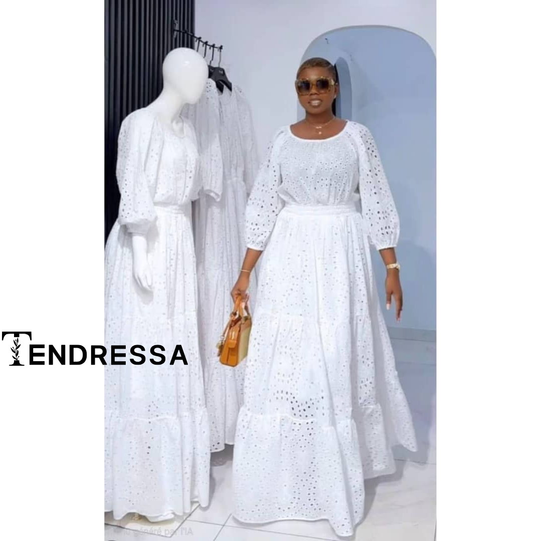 🤍 Robe Dentelle Blanche “Élégance Pure” — Charme, Classe & Légèreté