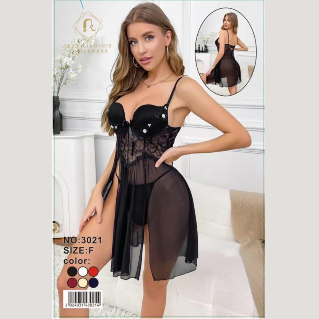 Robe Lingerie Noire Élégance Fatale – Mystère, Désir & Pouvoir Féminin