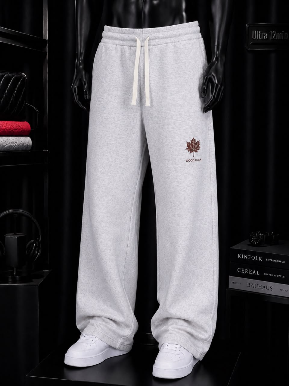 Pantalon large gris érable Good Luck