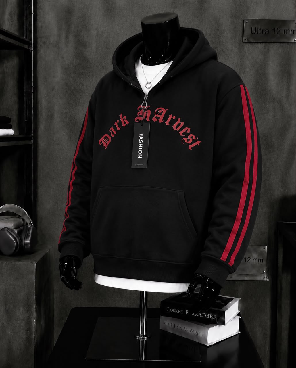 Sweat zippé noir Dark Harvest gothique
