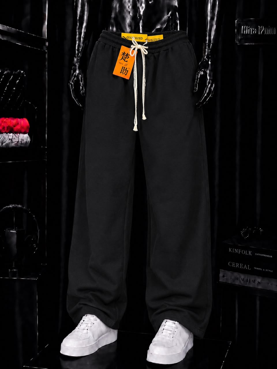 Pantalon jogging noir coupe ample