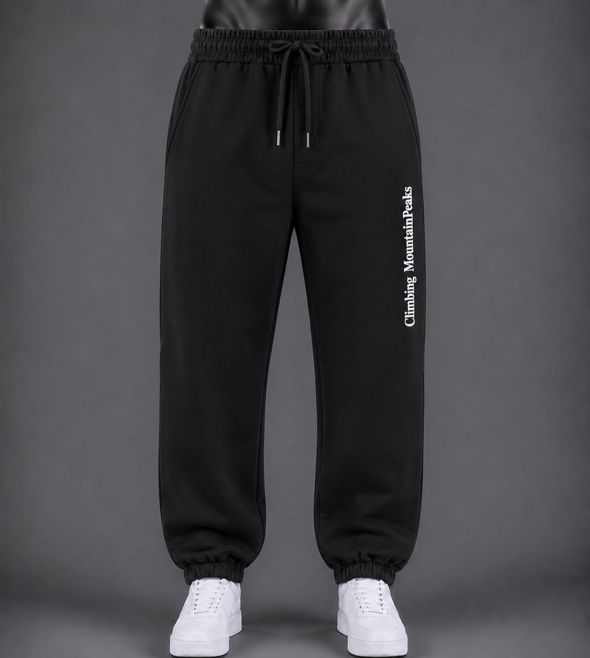 Pantalon jogging noir lettrage vertical