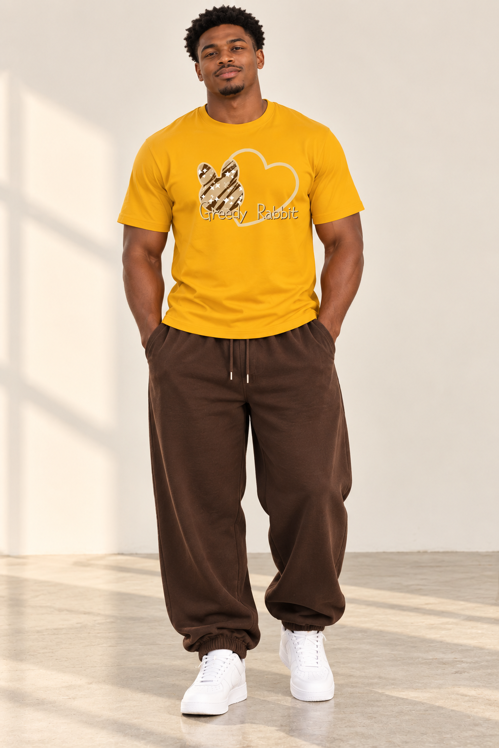 T-shirt imprimé lapin Greedy Rabbit, coupe classique