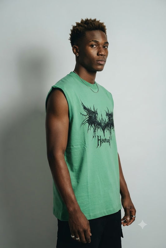 T-shirt Hautual Vert Menthe Sans Manche Tendressa