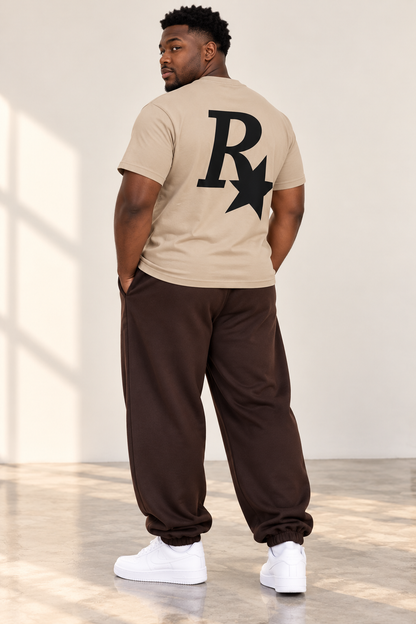 T-shirt imprimé R étoile au dos, look streetwear