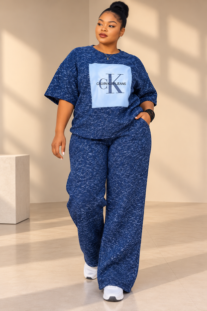 Ensemble 2 Pièces Bleu Chiné