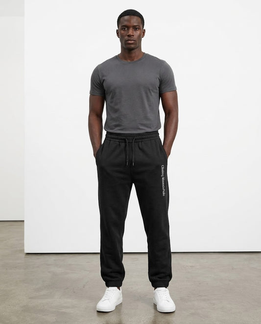 Jogging homme molleton gris à inscription verticale, Tendressa