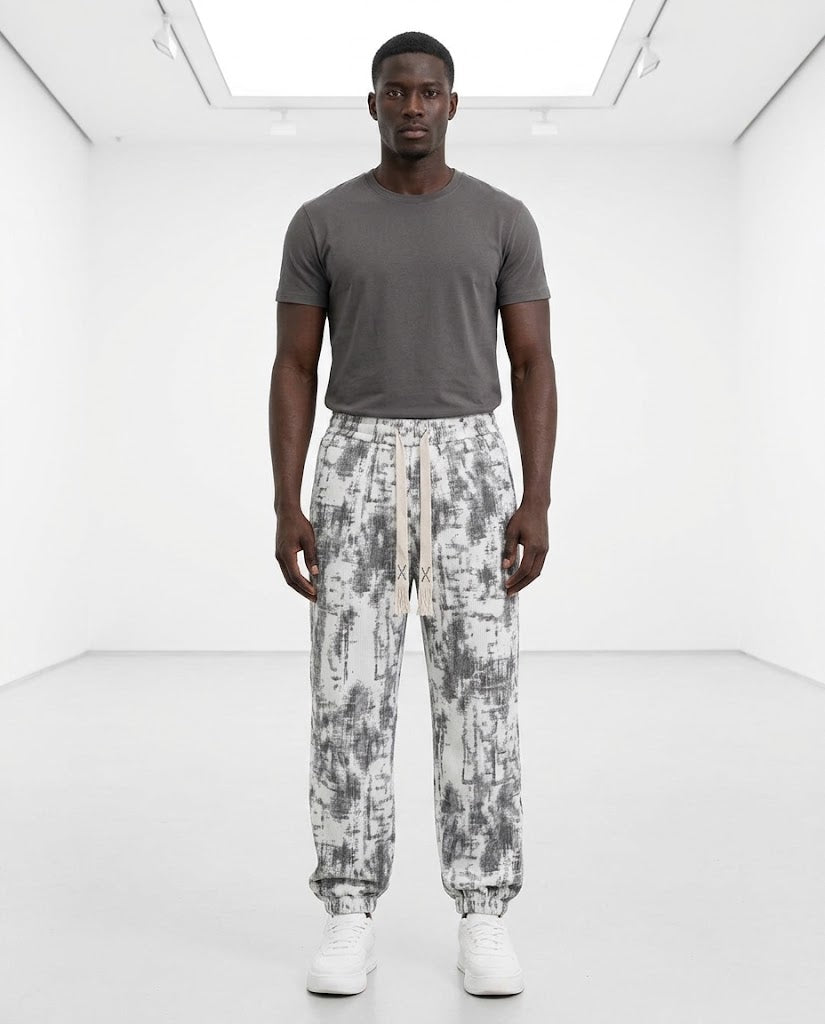 Jogging homme en velours côtelé à imprimé abstrait, Tendressa