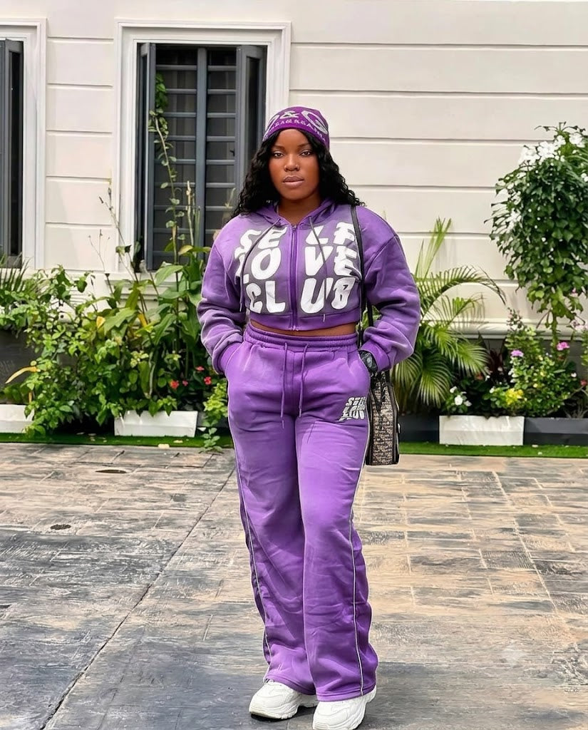Survêtement crop hoodie et pantalon large
