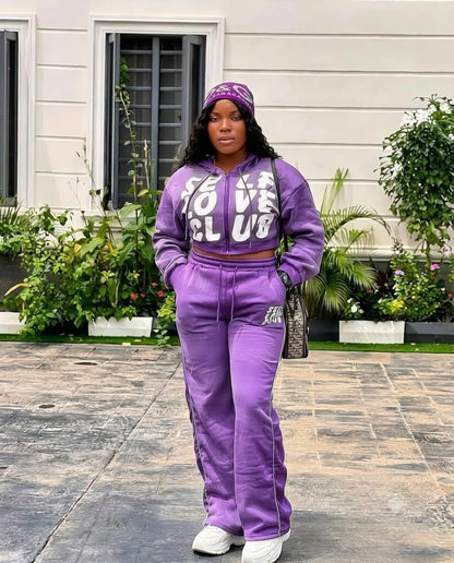 Survêtement crop hoodie et pantalon large