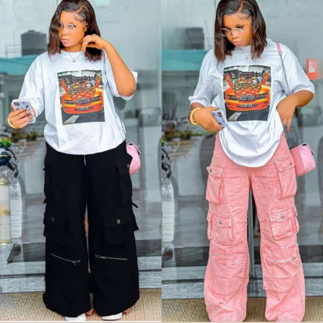 Urbain Décontracté : Ensemble T-Shirt Graphique et Pantalon Cargo