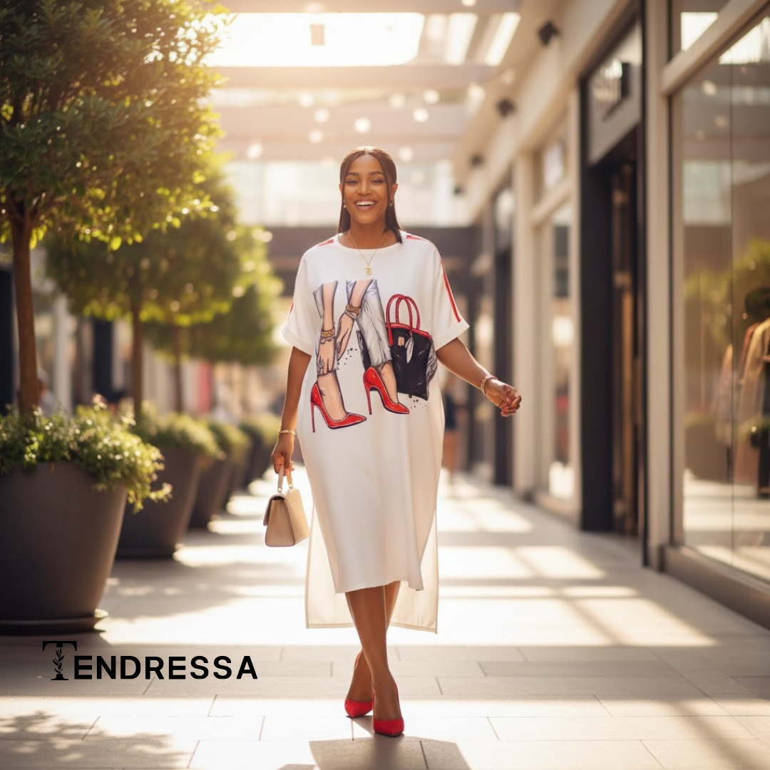 Robe - Shirt Tendance Imprimée – Style Chic & Décontracté