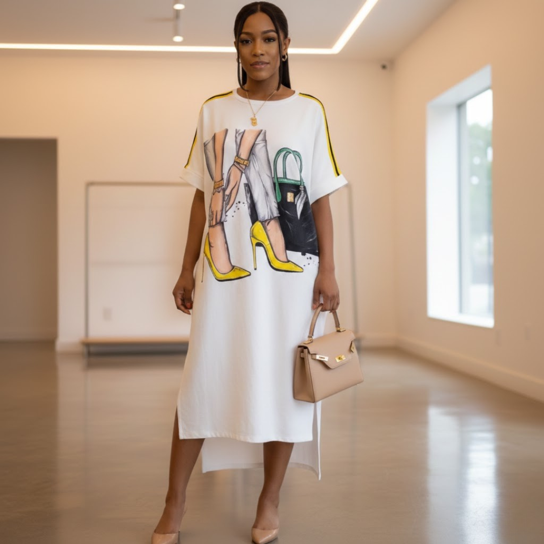 Robe - Shirt Tendance Imprimée – Style Chic & Décontracté