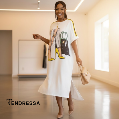 Robe - Shirt Tendance Imprimée – Style Chic & Décontracté