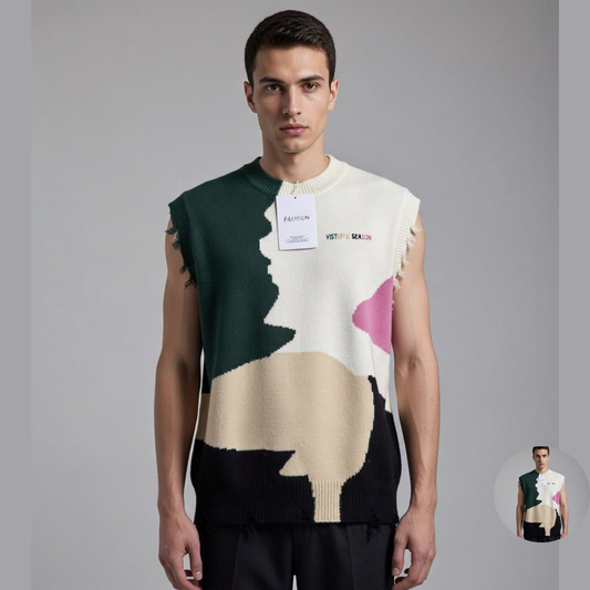 Pull Oversize Sans Manches Color Block – Collection Artistic Street