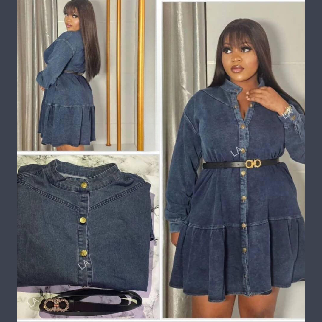 Mini Robe en Jean avec Ceinture : Élégance Décontractée au Quotidien