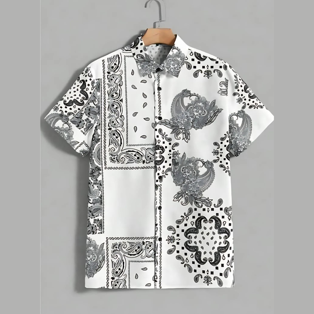 Chemise à manches courtes avec imprimé paisley et bandana