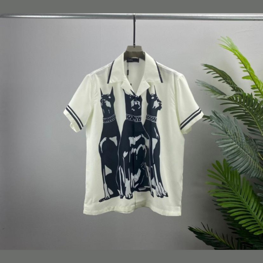 Chemise à manches courtes à motif Doberman