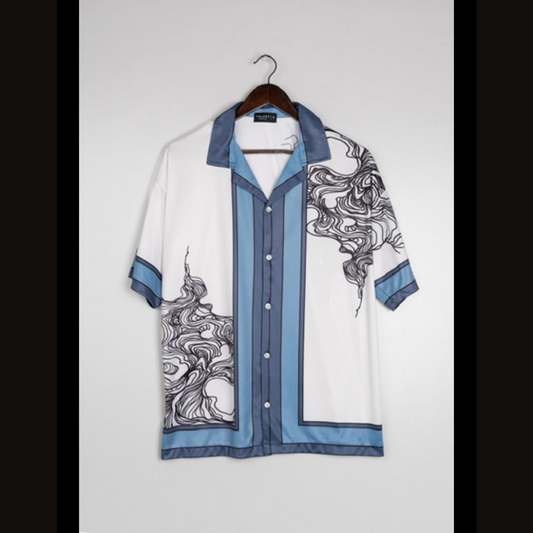 Chemise à manches courtes avec motif abstrait