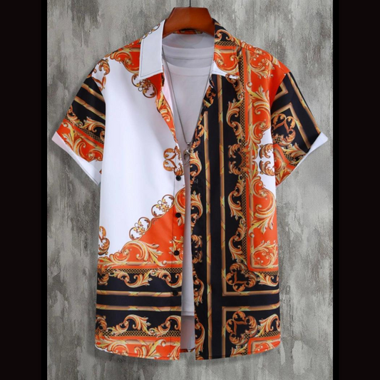 Chemise à manches courtes baroque