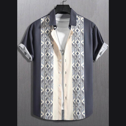 Chemise décontractée à motif géométrique