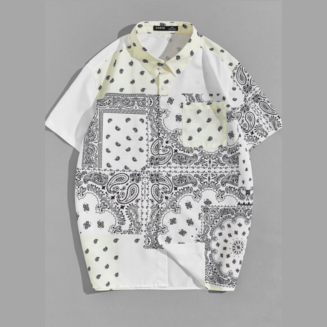 Chemise à manches courtes imprimée bandana