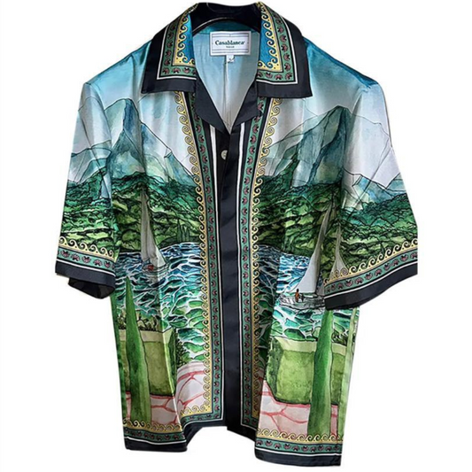Chemise à Motifs de Paysage - Élégance et Originalité