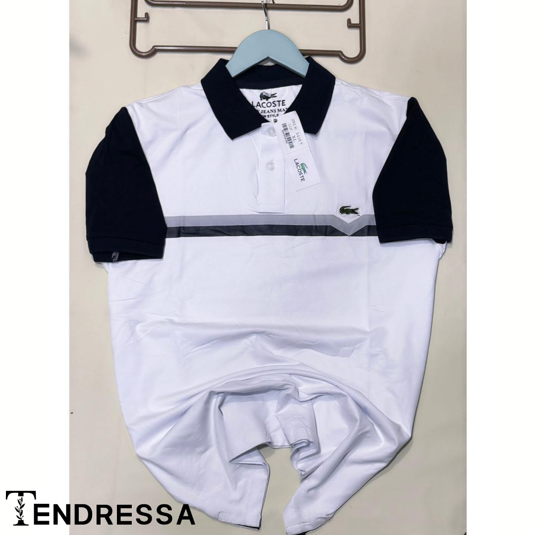 Élégance Contemporaine: Polo Lacoste à Blocs de Couleur, Luxe et Confort Exceptionnels