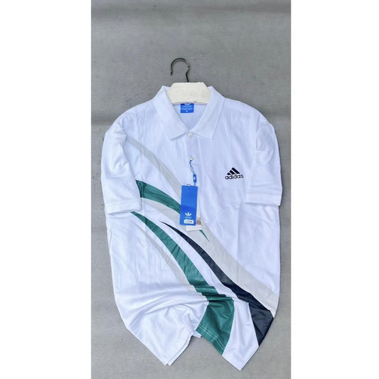 Polo Adidas – Élégance et Fraîcheur en Blanc et Vert