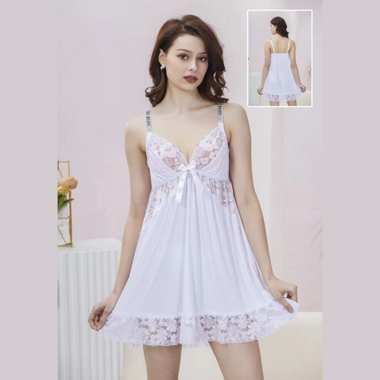 Pure Romance - Nuisette Blanche en Dentelle Florale