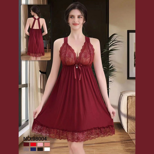 Séduction Bordeaux - Nuisette Élégante en Dentelle