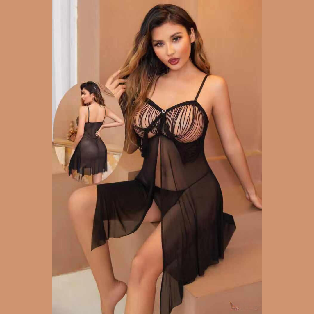 Sublime Mystère - Nuisette Noire Élégante