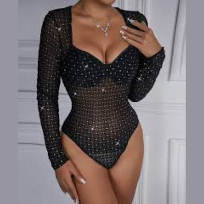 Élégance Cristalline : Le Body Glamour à Strass