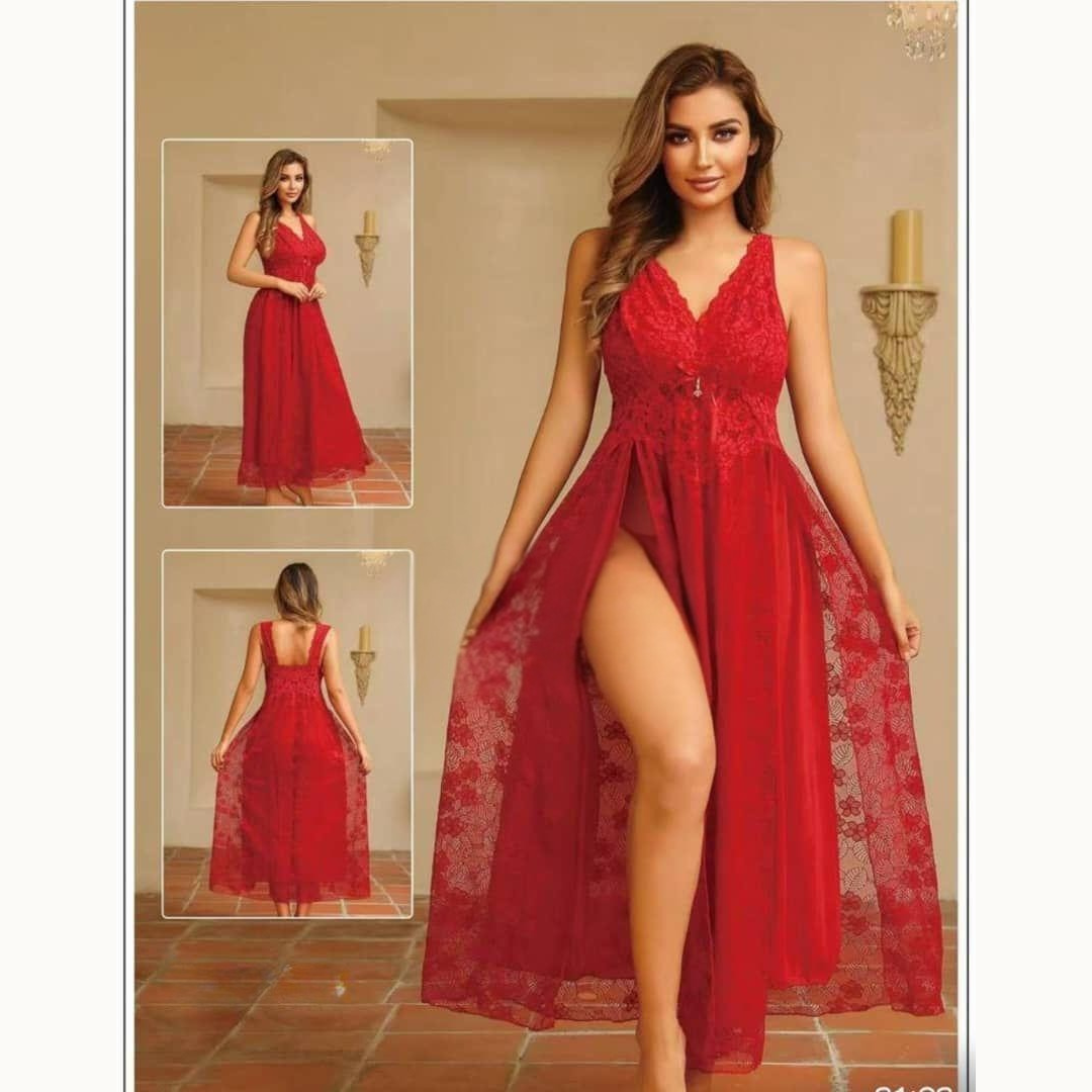 "Robe de Nuit Rouge Séduction - Élégance et Sensualité pour Vos Soirées