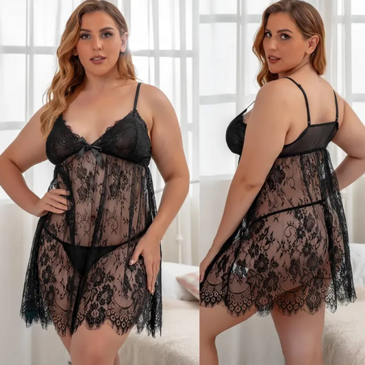 Nuisette Sexy en Dentelle Fleurie – Élégance & Confiance au Féminin