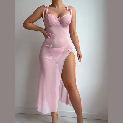 🦋 Robe de Nuit Papillon – Élégance & Séduction