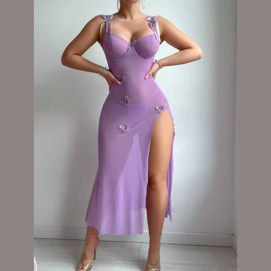 🦋 Robe de Nuit Papillon – Élégance & Séduction