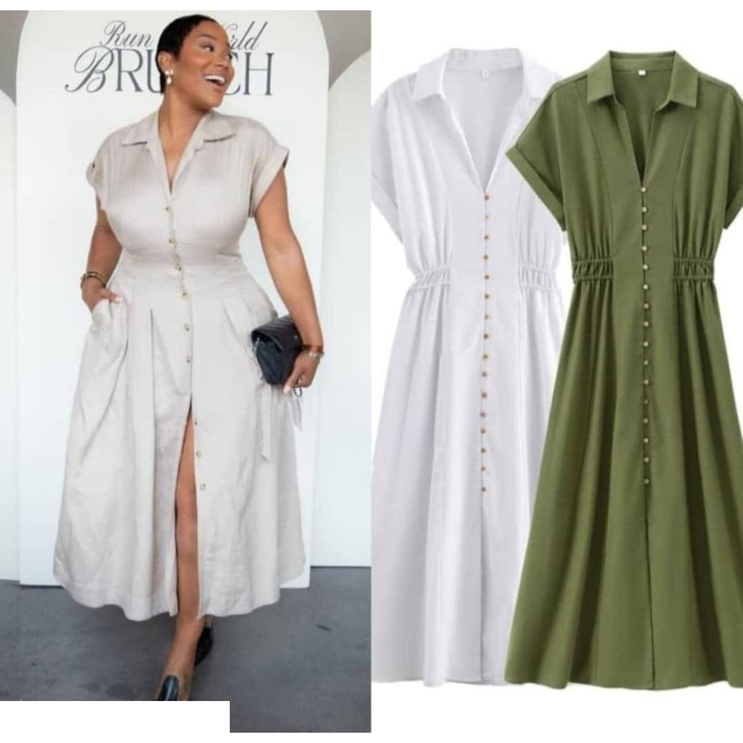 Robe Chemise Longue à Boutons – Élégance & Confort au Quotidien