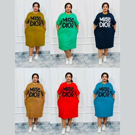Robe Oversize "MISS DIOR" – Confort Chic avec Poches | Tailles Rondes