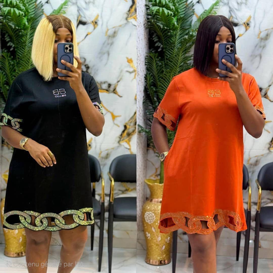 Robe Glam Strass avec Poches