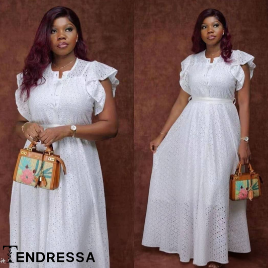 🤍 Robe Dentelle Blanche “Féminité Élégante” — Raffinée, Légère & Intemporelle