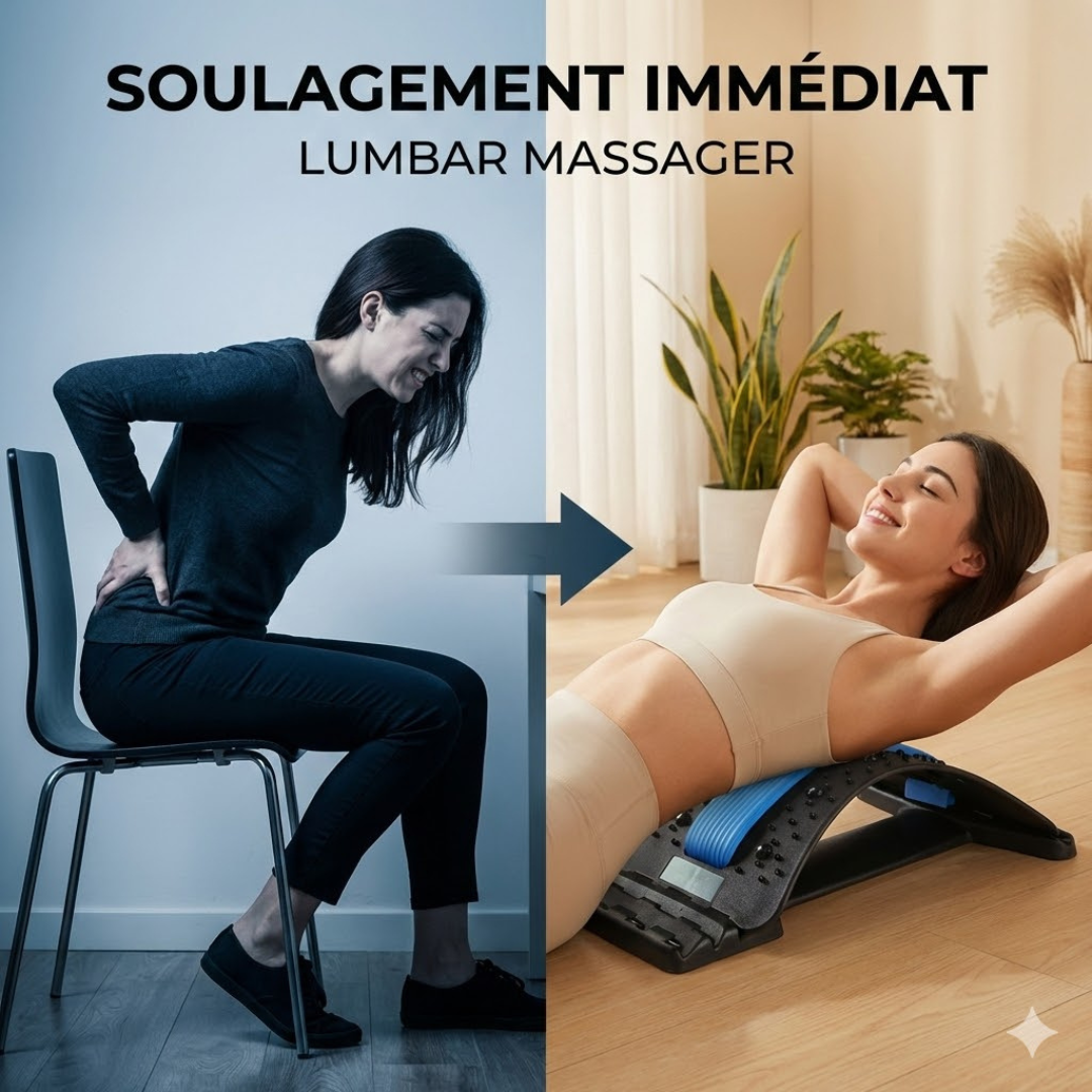 Correcteur Lombaire Multifonction – Soulagement Rapide du Dos & Massage Relaxant à Domicile