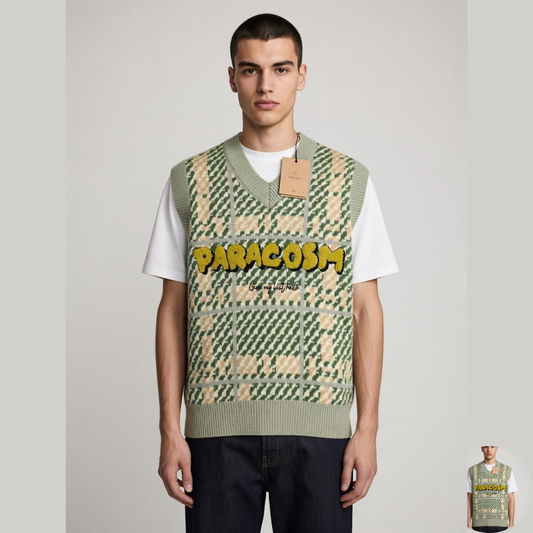 Gilet Maille Motif “Paracosm” – Style Premium Texturé