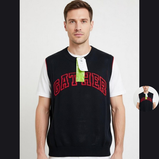 Gilet Maille Noir “Gather” – Style Street Universitaire