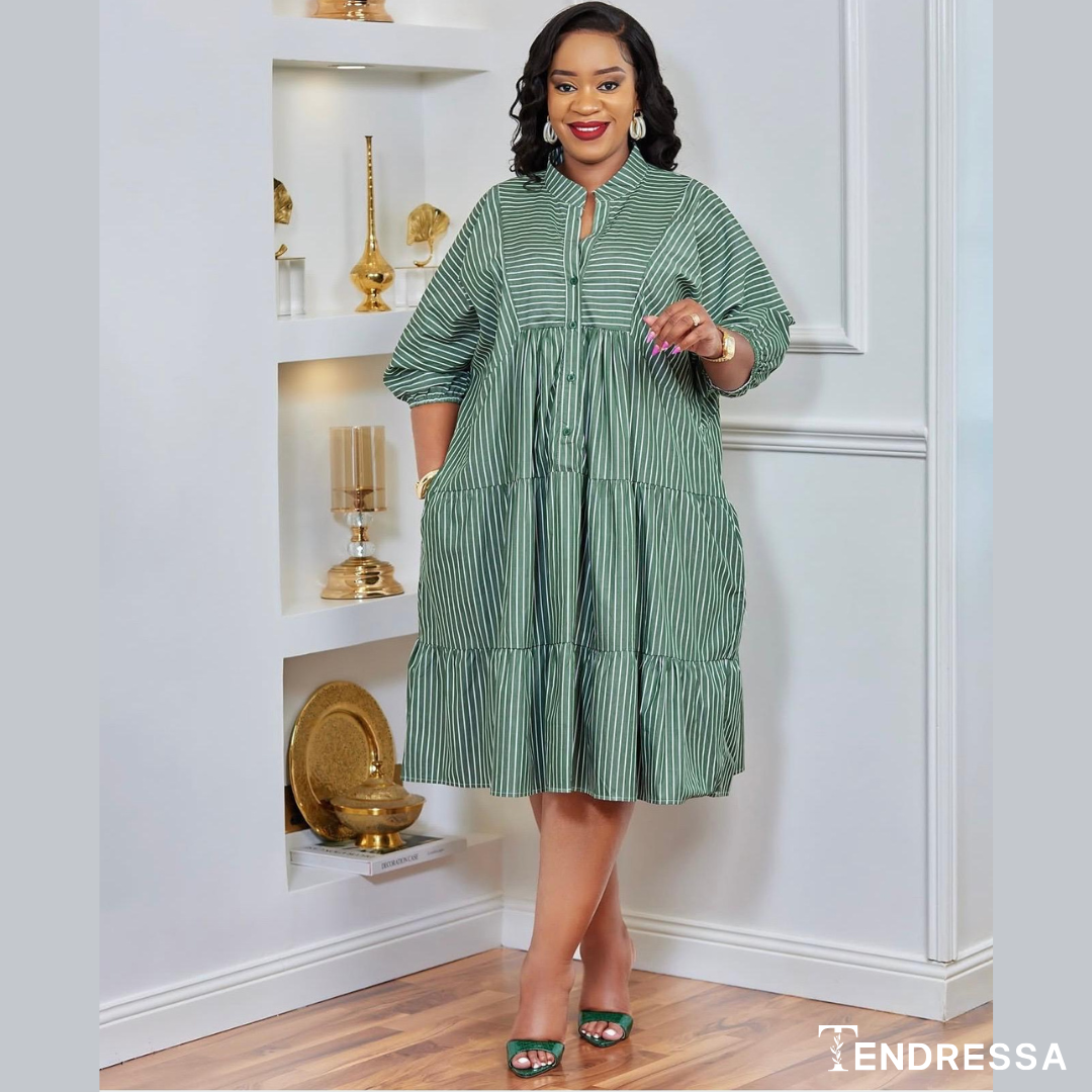 Robe Chemise Rayée “Soft Chic” – Élégance Décontractée Disponible en 3 Coloris