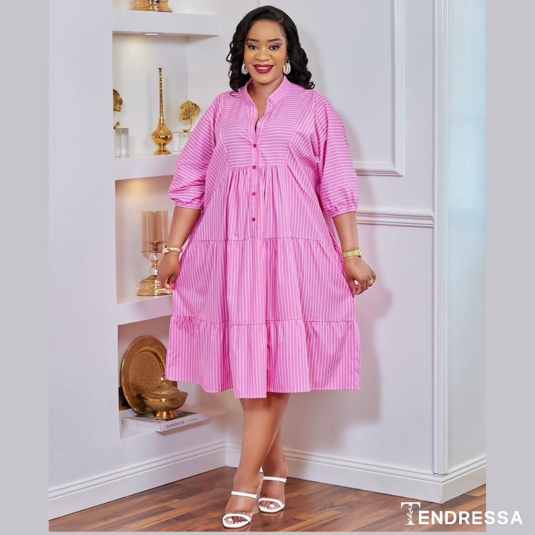 Robe Chemise Rayée “Soft Chic” – Élégance Décontractée Disponible en 3 Coloris